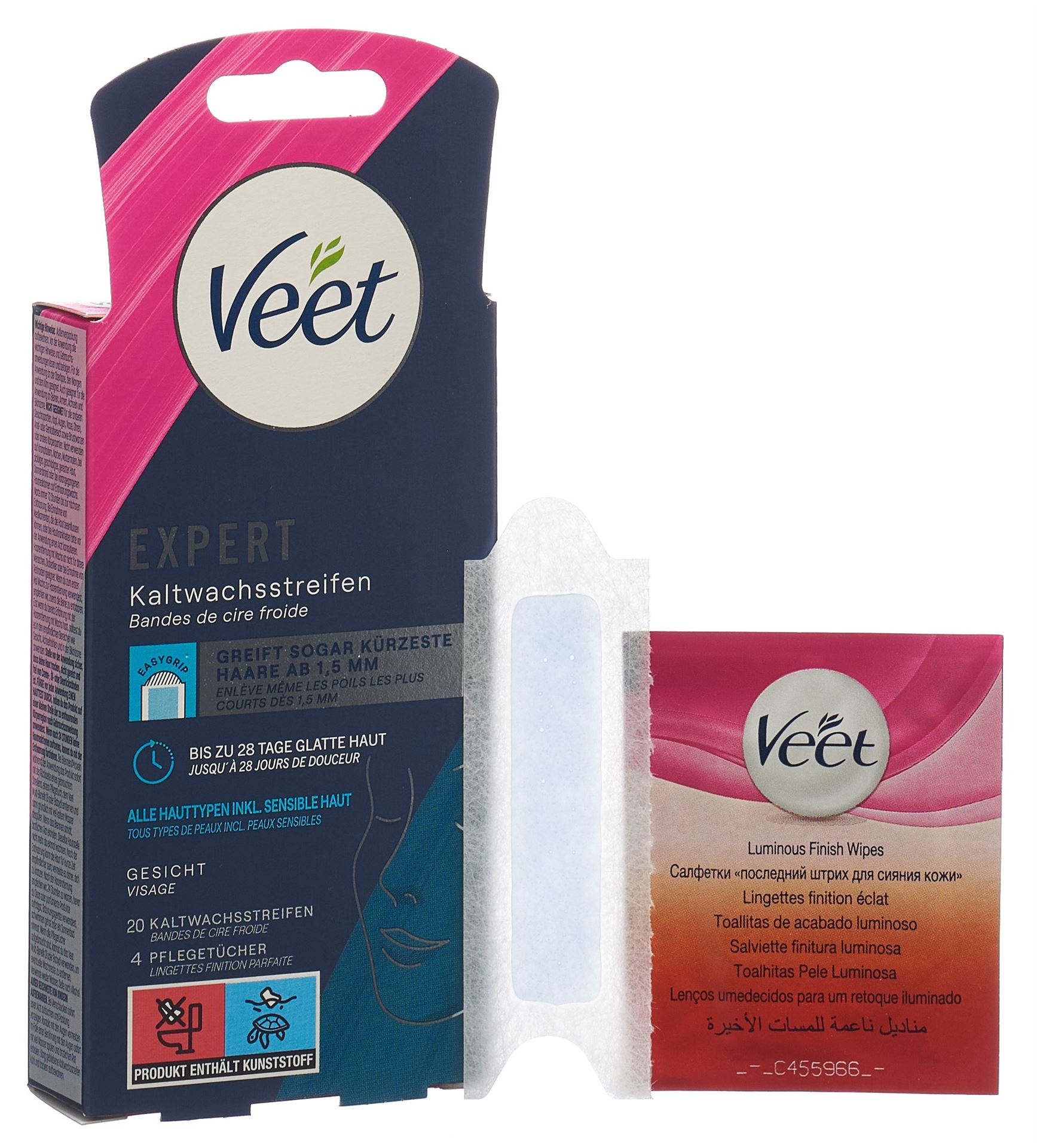 VEET EXPERT Kaltwachsstreifen Gesicht 20 Stk – Bild 3