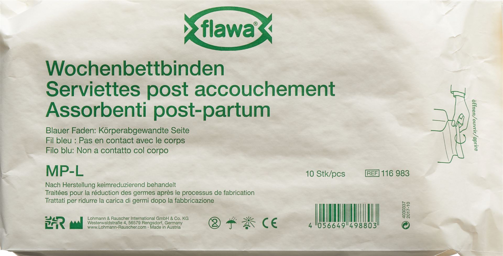 FLAWA Wochenbettbinden MP-L keimreduziert 10 Stk