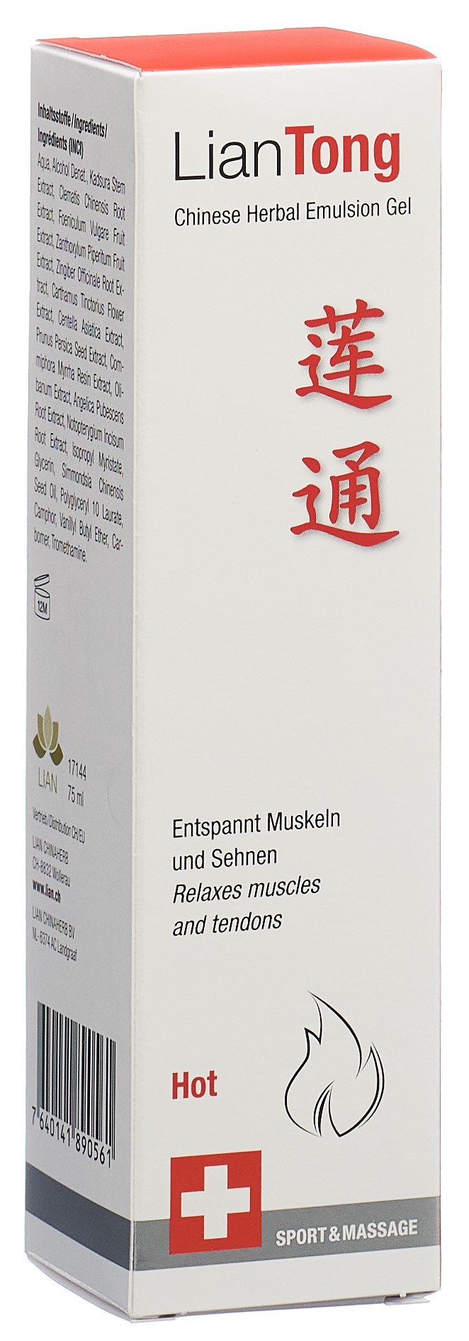 LIANTONG Chinese Herbal Emulsion Gel Hot 75 ml – Bild 3