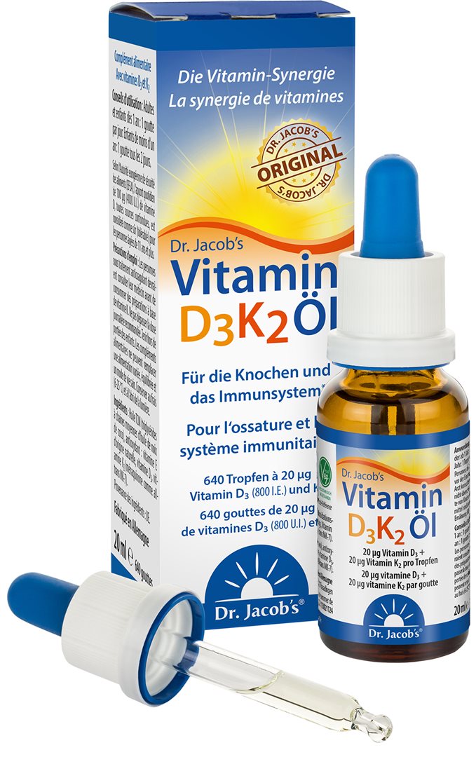 DR. JACOB'S Vitamin D3K2 Öl 20 ml – Bild 2