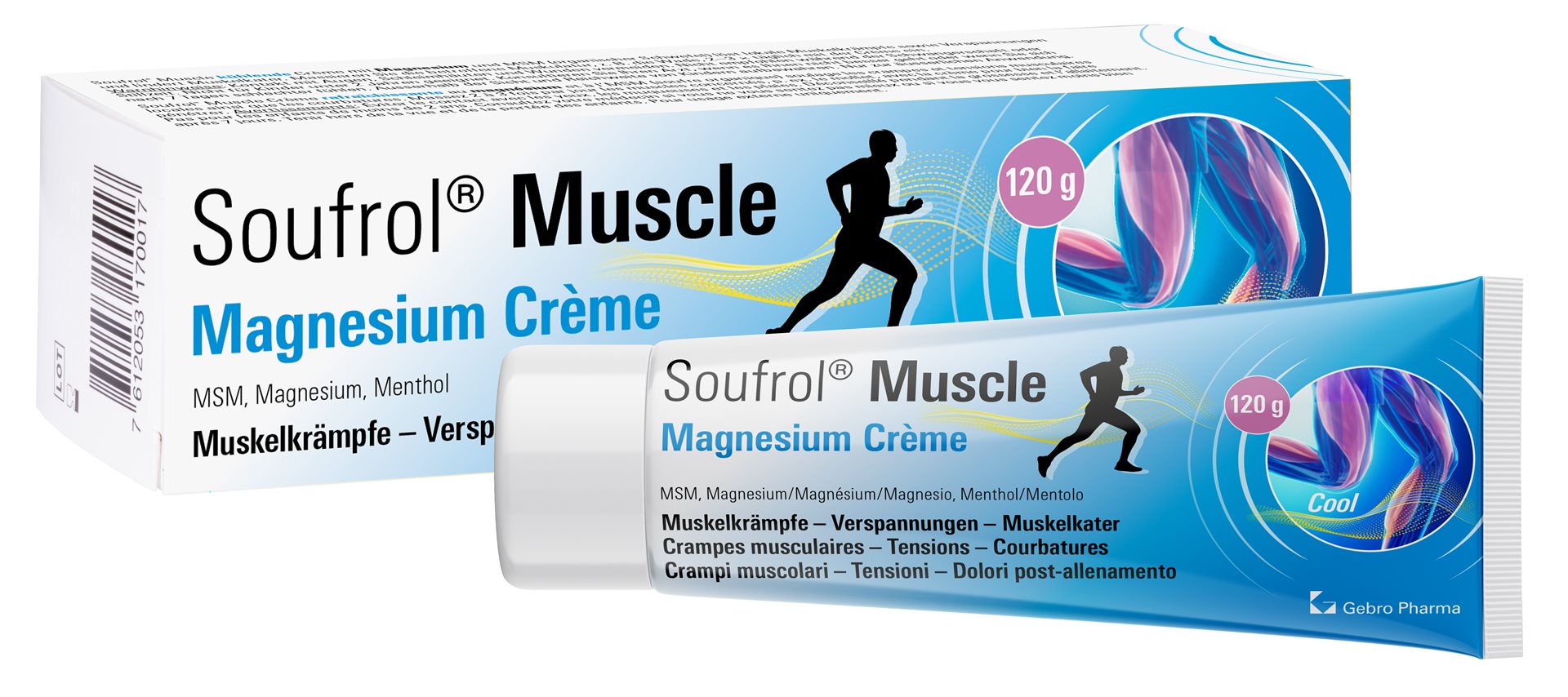 SOUFROL Muscle Magnesium Creme Cool Tb 120 g