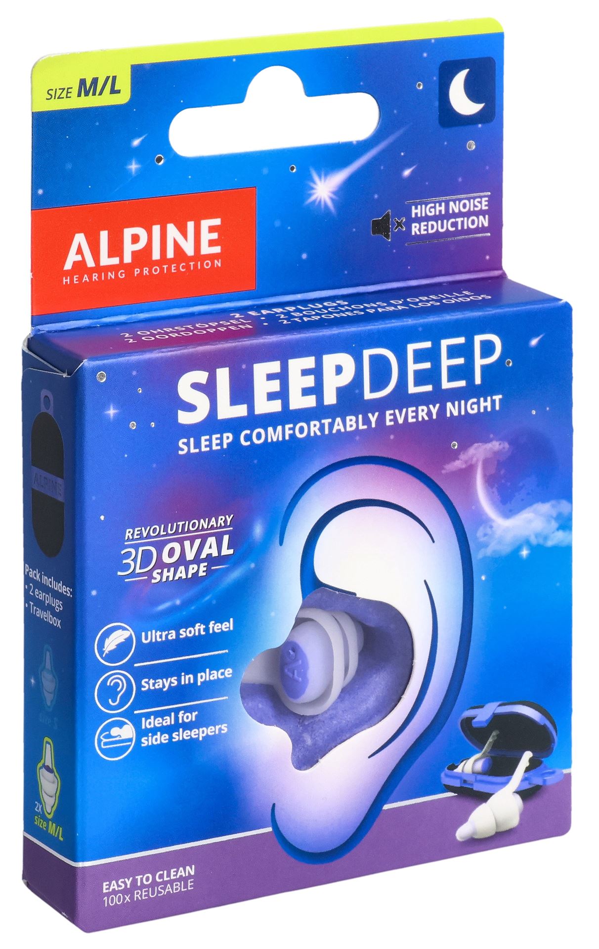 ALPINE Gehörschutzstöpsel SleepDeep 1 Paar – Bild 2